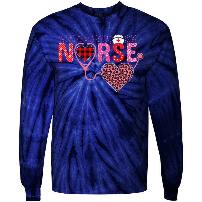 Nurse Valentines Day Cupids Favorite Nurse Life Nurses Tie-Dye Long Sleeve Shirt