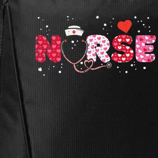 Nurse Valentines Day Valentine Scrub Top Women Scrubs NICU City Backpack