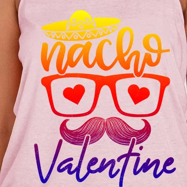 Nacho Valentines Day Heart Humor Funny Cute Gift Women's Knotted Racerback Tank