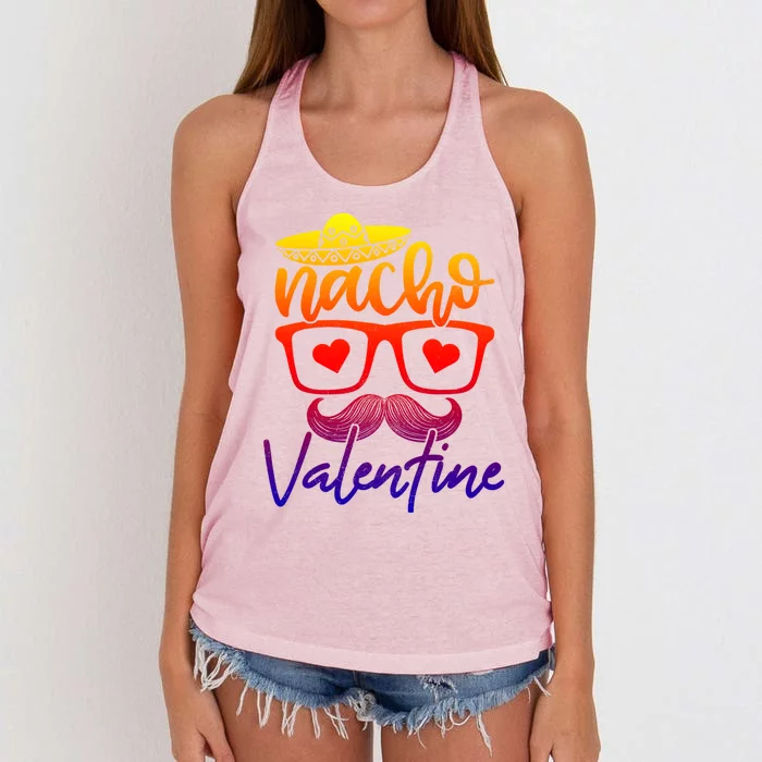 Nacho Valentines Day Heart Humor Funny Cute Gift Women's Knotted Racerback Tank