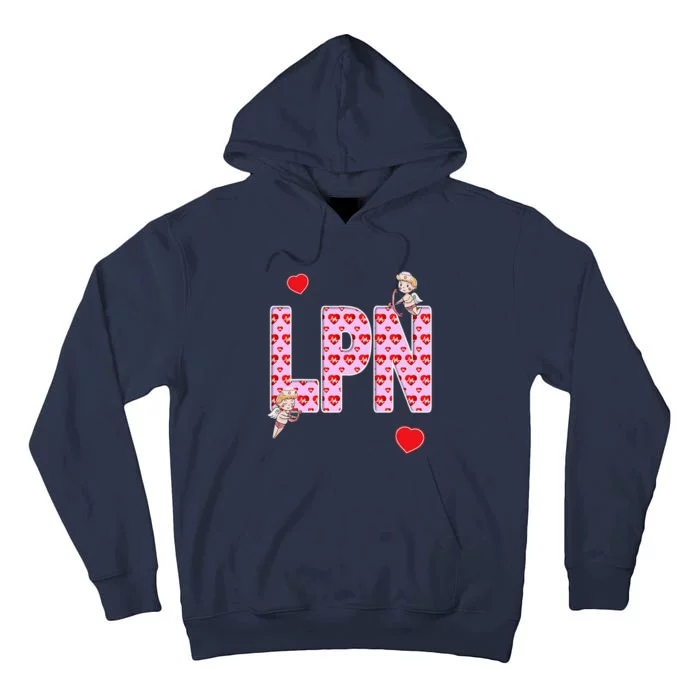 Nurses Valentine's Day Love, Hearts & Cupids LPN Tall Hoodie