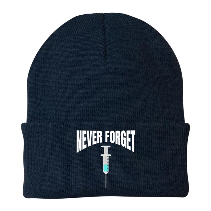 No Vaccine Date Never Forget Gift Knit Cap Winter Beanie