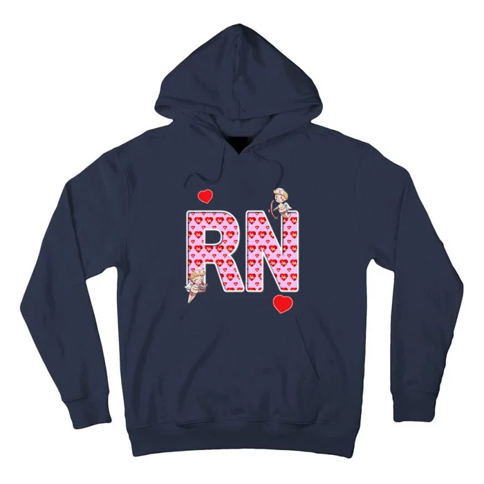 Nurses Valentine's Day Love, Hearts & Cupids RN Tall Hoodie