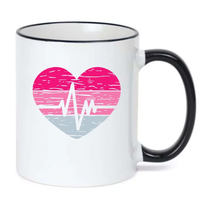 Nurse Valentines Day Heart Stethoscope Love Nursing Black Color Changing Mug