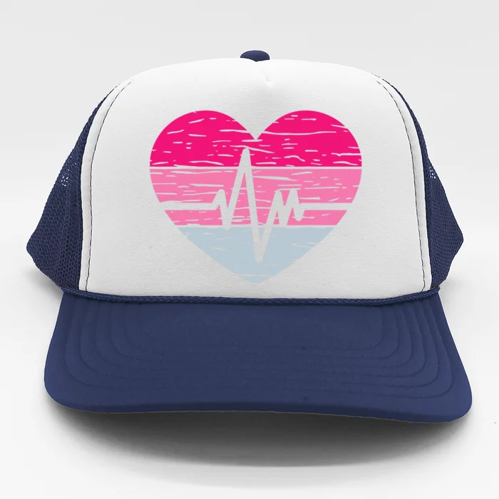 Nurse Valentines Day Heart Stethoscope Love Nursing Trucker Hat