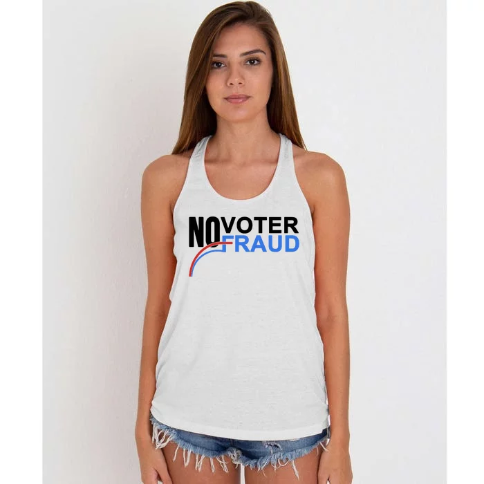 No Voter Fraud Election Women's Knotted Racerback Tank