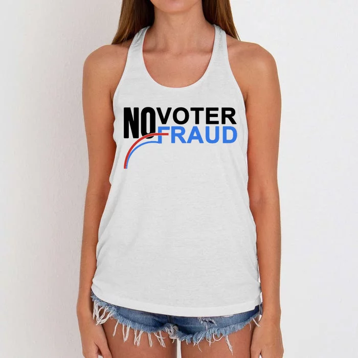 No Voter Fraud Election Women's Knotted Racerback Tank