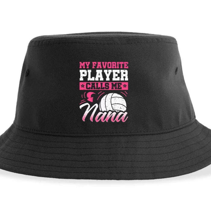 Nana Volleyball Fan Player Grandmother Team Sport Spiker Sustainable Bucket Hat