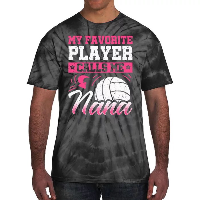 Nana Volleyball Fan Player Grandmother Team Sport Spiker Tie-Dye T-Shirt