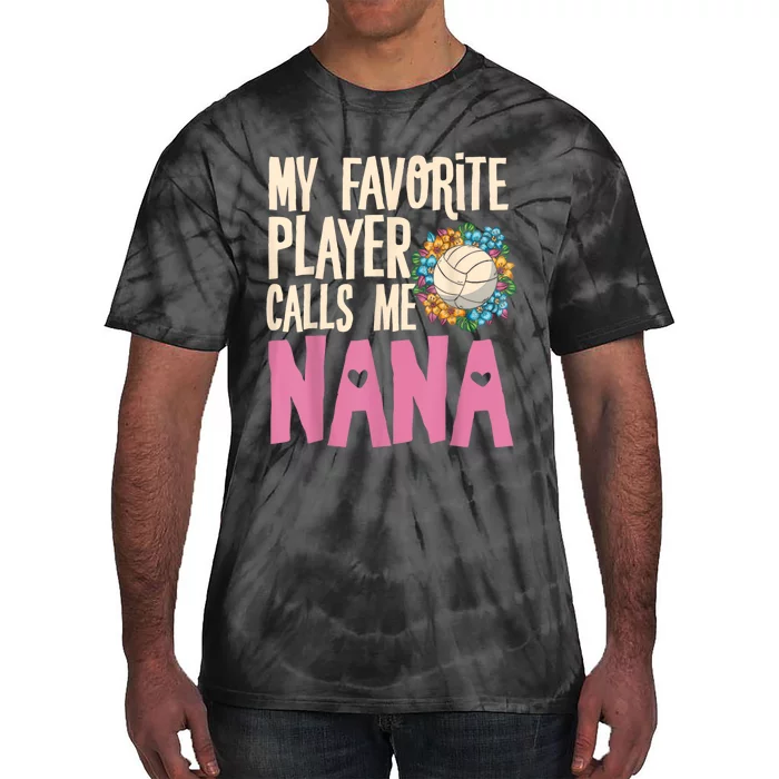 Nana Volleyball Fan Grandmother Team Sport Spiker Tie-Dye T-Shirt