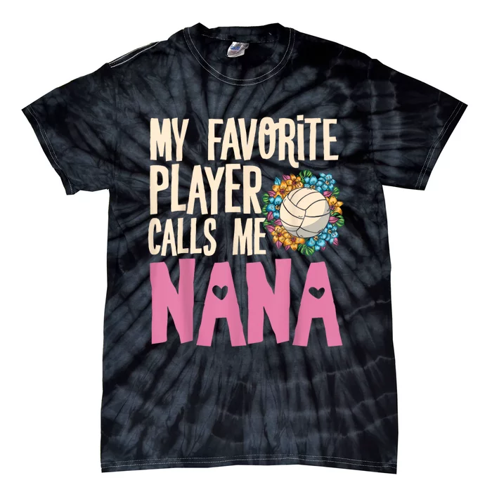 Nana Volleyball Fan Grandmother Team Sport Spiker Tie-Dye T-Shirt