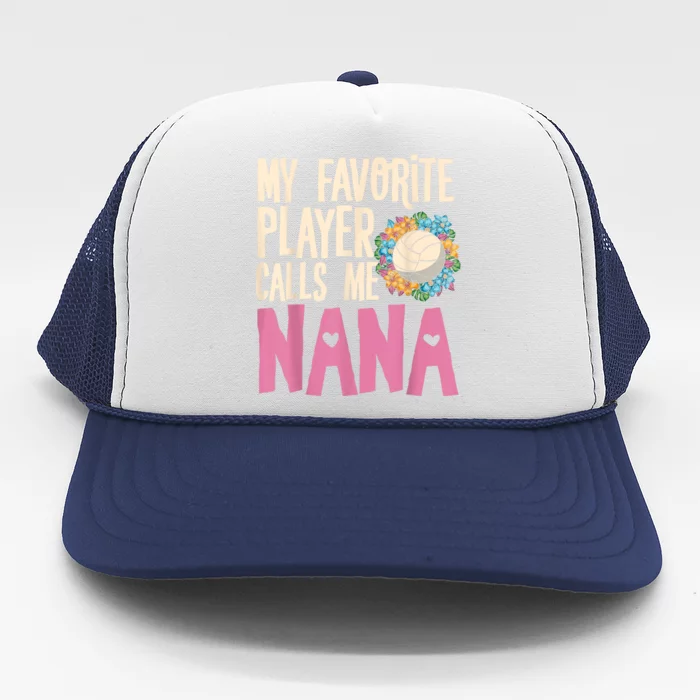 Nana Volleyball Fan Grandmother Team Sport Spiker Trucker Hat