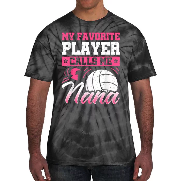 Nana Volleyball Fan Grandmother Team Sport Spiker Tie-Dye T-Shirt