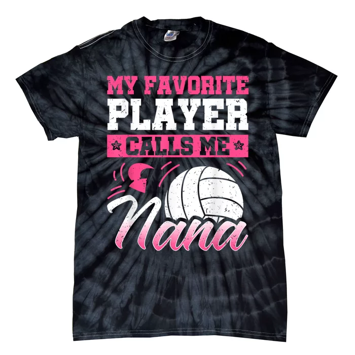 Nana Volleyball Fan Grandmother Team Sport Spiker Tie-Dye T-Shirt