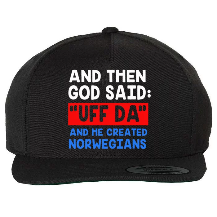 Norwegian Viking Funny Uff Da Wool Snapback Cap