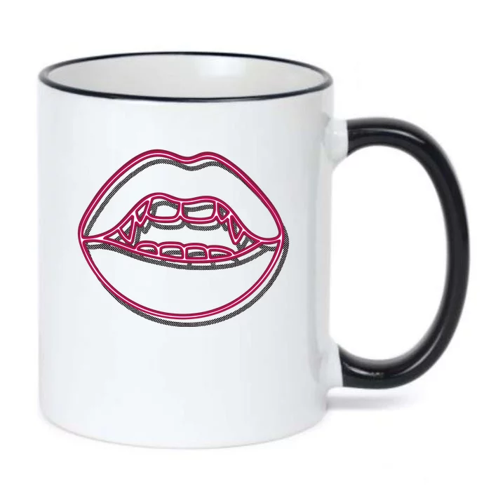 Neon Vampire Mouth Black Color Changing Mug