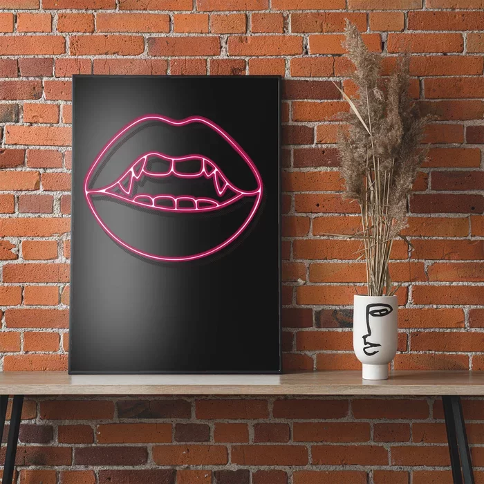 Neon Vampire Mouth Poster