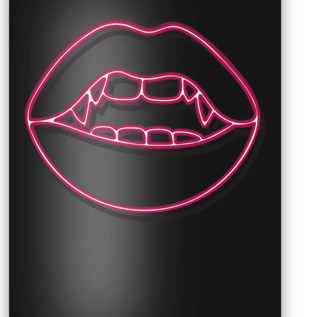 Neon Vampire Mouth Poster