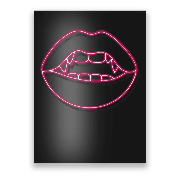 Neon Vampire Mouth Poster