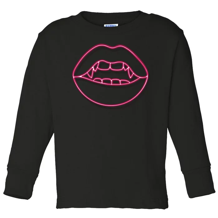 Neon Vampire Mouth Toddler Long Sleeve Shirt