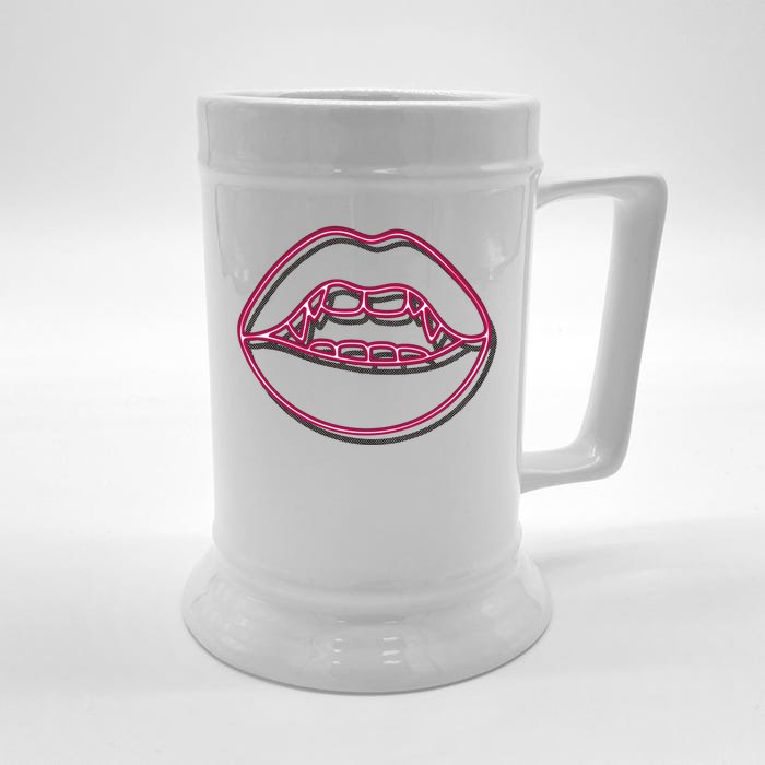 Neon Vampire Mouth Front & Back Beer Stein