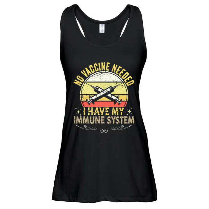 No Vaccine Needed I Have An Immune System Vintage Anti Vaxx Ladies Essential Flowy Tank