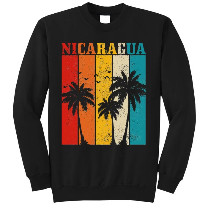 Nicaragua Vintage Palm Trees Surfer Nicaraguan Souvenir Nica Sweatshirt