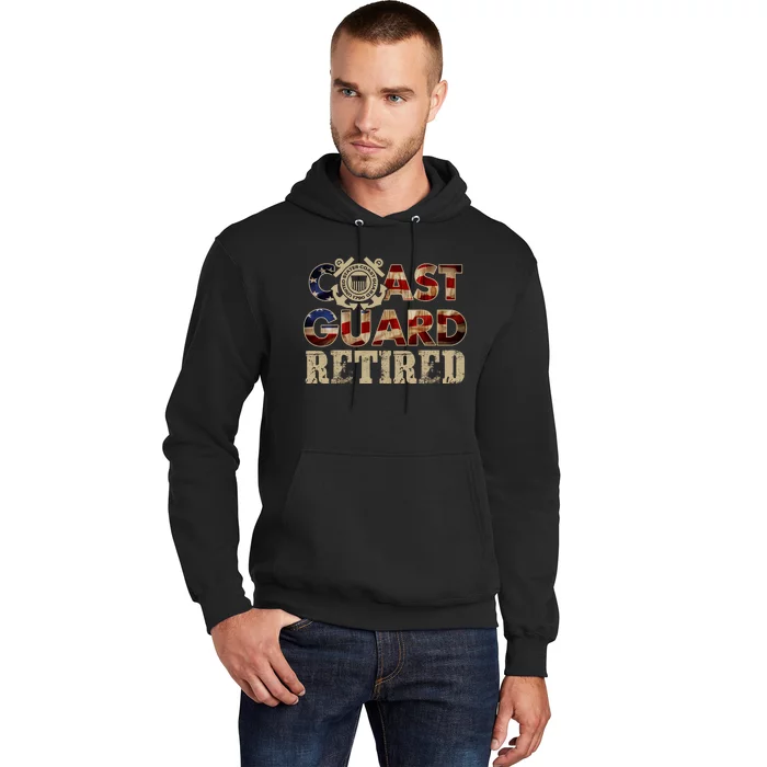 Na Vy Retirement Military Gift Retired Coast Guard Veteran Vintage Veterans Day Hoodie