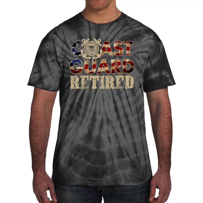 Na Vy Retirement Military Gift Retired Coast Guard Veteran Vintage Veterans Day Tie-Dye T-Shirt