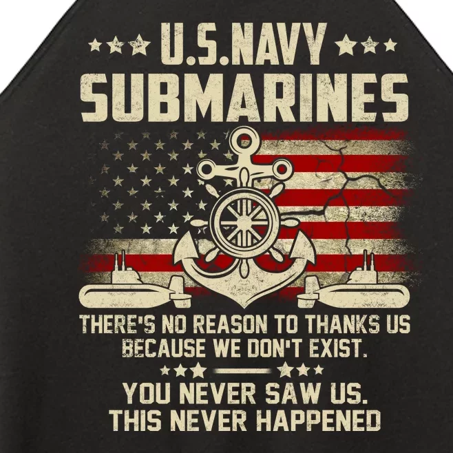 Na Vy Submarines Theres No Reason To Thank Us We Dont Exis Women’s Perfect Tri Rocker Tank