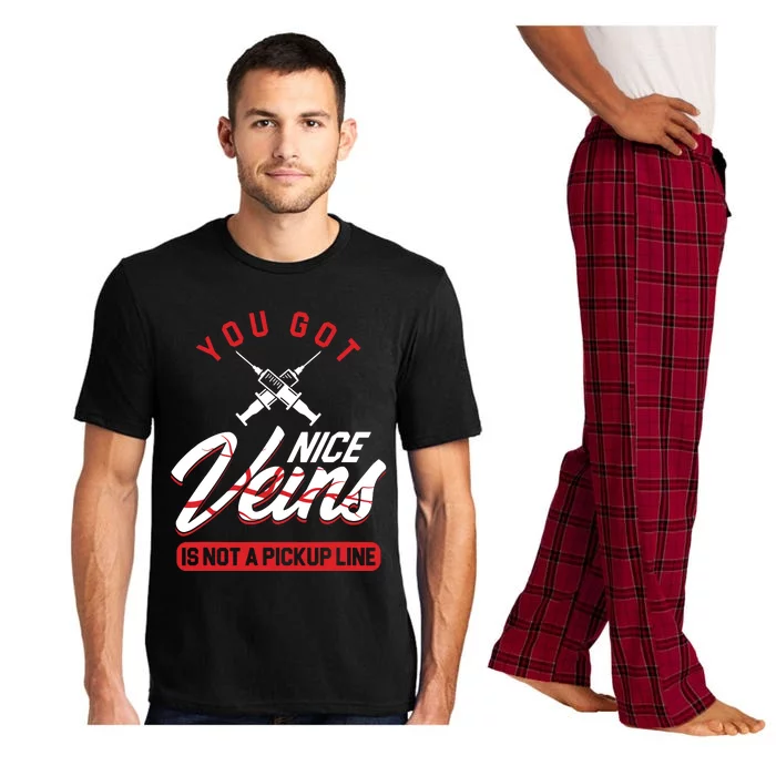 Nice Veins Syringe Phlebotomist Phlebotomy Doctor Joke Gift Pajama Set