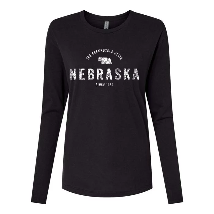 Nebraska Vintage Sports Design Retro Ne Womens Cotton Relaxed Long Sleeve T-Shirt