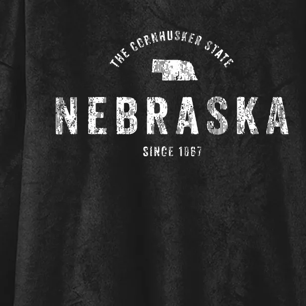 Nebraska Vintage Sports Design Retro Ne Hooded Wearable Blanket