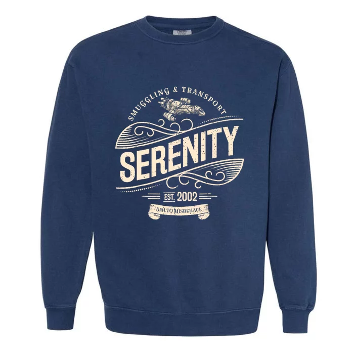 NEW Vintage Serenity Smuggling And Transport Firefly Garment-Dyed Sweatshirt