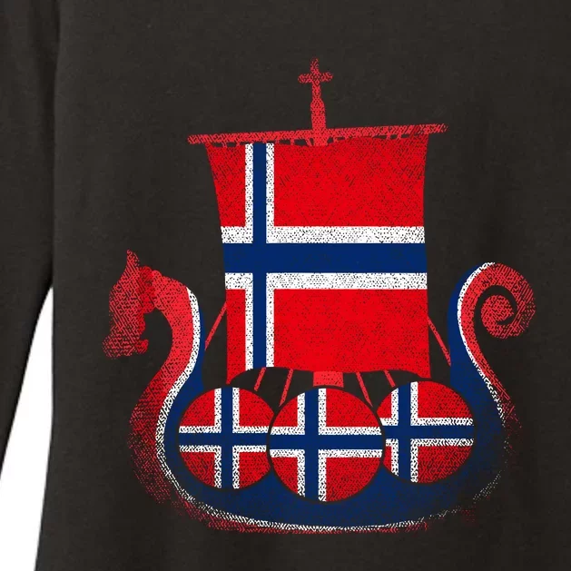 Norwegian Viking Ship Norway Womens CVC Long Sleeve Shirt