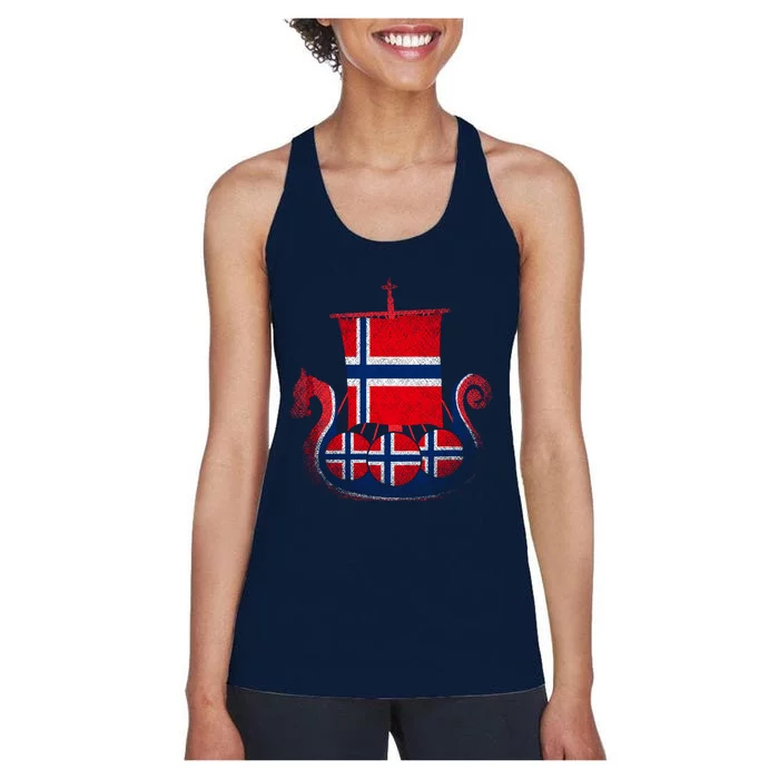 Norwegian Viking Ship Norway Women's Racerback Tank