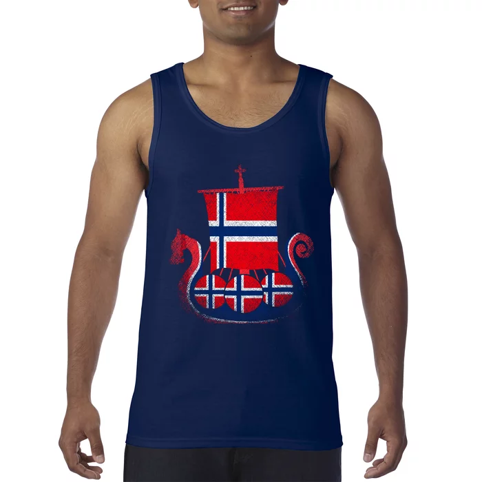 Norwegian Viking Ship Norway Tank Top