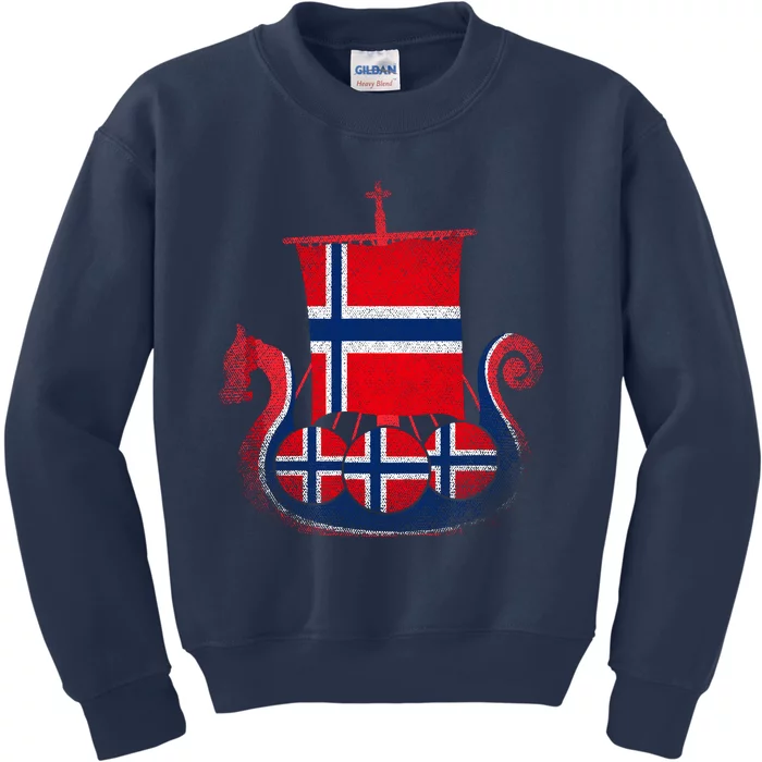 Norwegian Viking Ship Norway Kids Sweatshirt