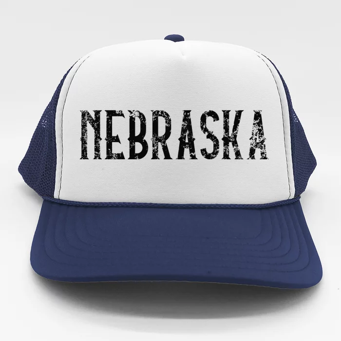 Nebraska Vintage Script NE Apparel Trucker Hat