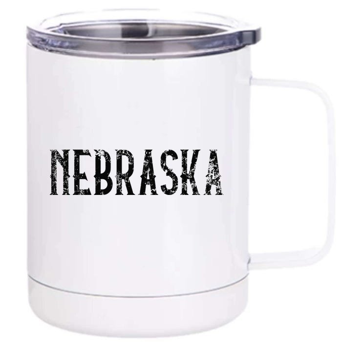 Nebraska Vintage Script NE Apparel Front & Back 12oz Stainless Steel Tumbler Cup