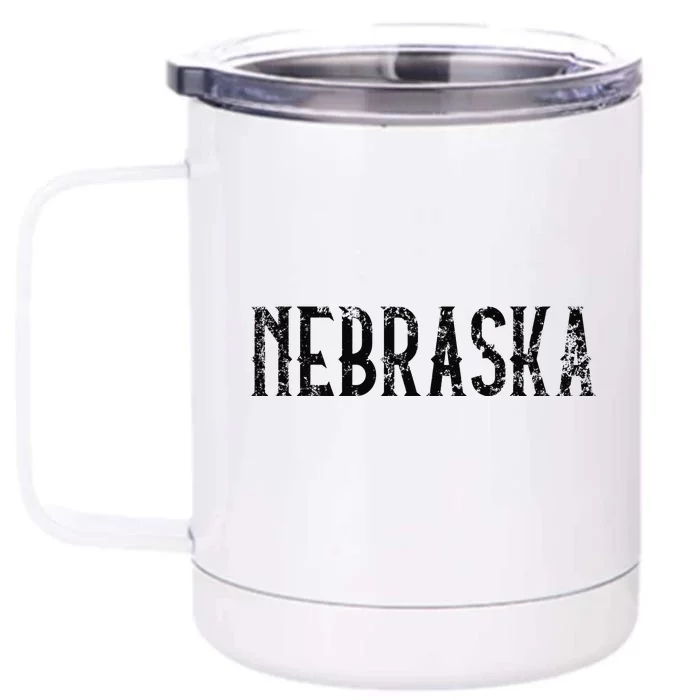 Nebraska Vintage Script NE Apparel Front & Back 12oz Stainless Steel Tumbler Cup