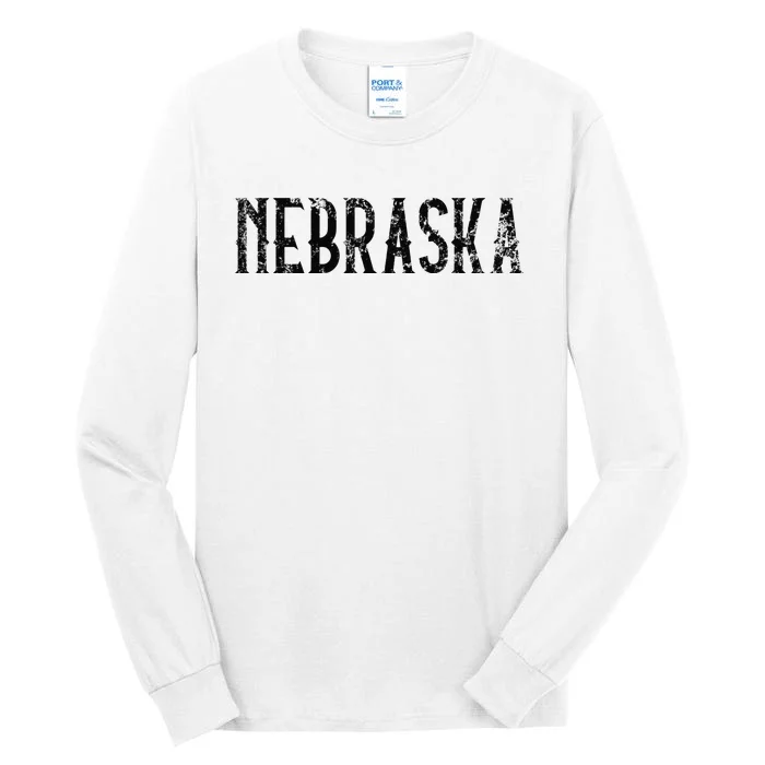 Nebraska Vintage Script NE Apparel Tall Long Sleeve T-Shirt