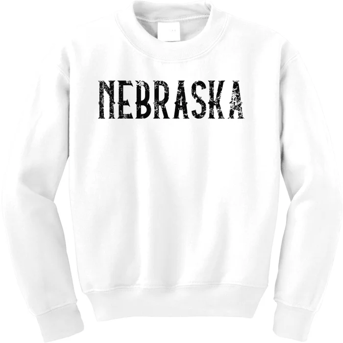 Nebraska Vintage Script NE Apparel Kids Sweatshirt