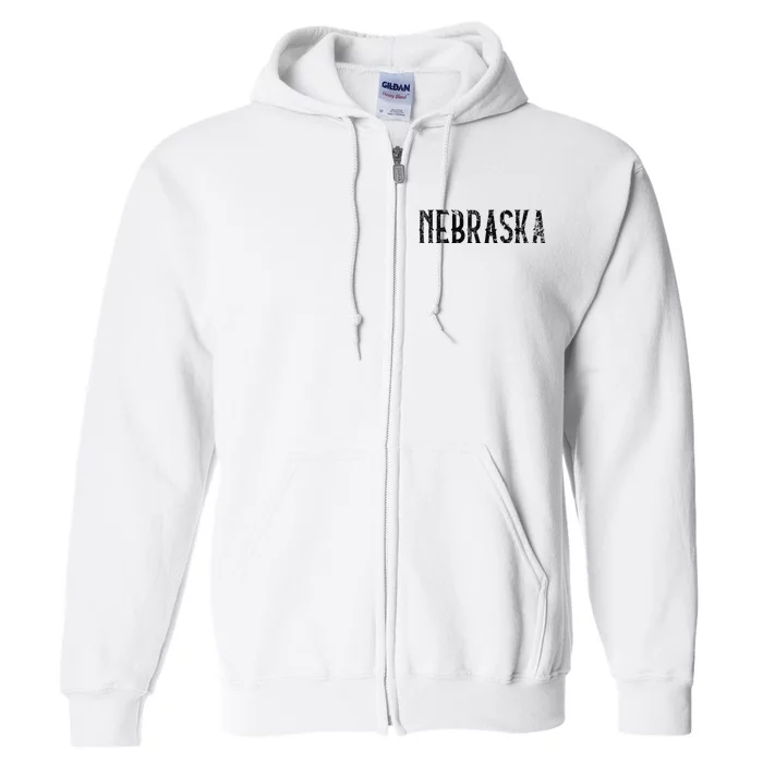 Nebraska Vintage Script NE Apparel Full Zip Hoodie