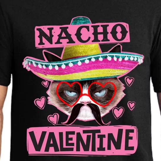 Nacho Valentines Tacky Gift For Valentines Day Angry Cat Gift Pajama Set