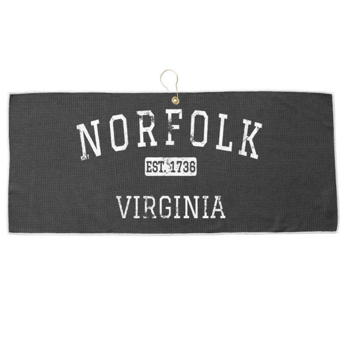 Norfolk Virginia VA Vintage Large Microfiber Waffle Golf Towel