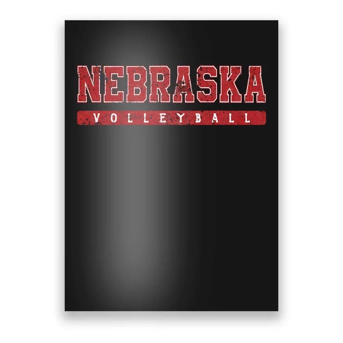 Nebraska Volleyball Varsity Red Vintage Poster