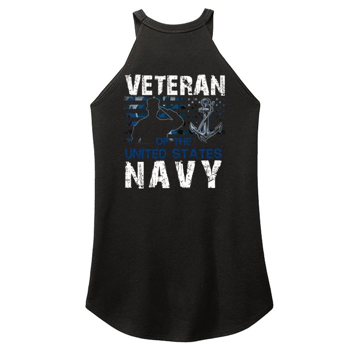 Na Vy Veteran US Flag Vintage Patriotic America Gift Front & Back Women’s Perfect Tri Rocker Tank