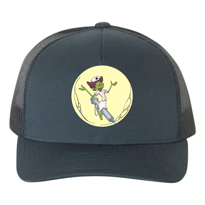 Nurse Vampire Witch Syringe Broom Moon Gift Yupoong Adult 5-Panel Trucker Hat