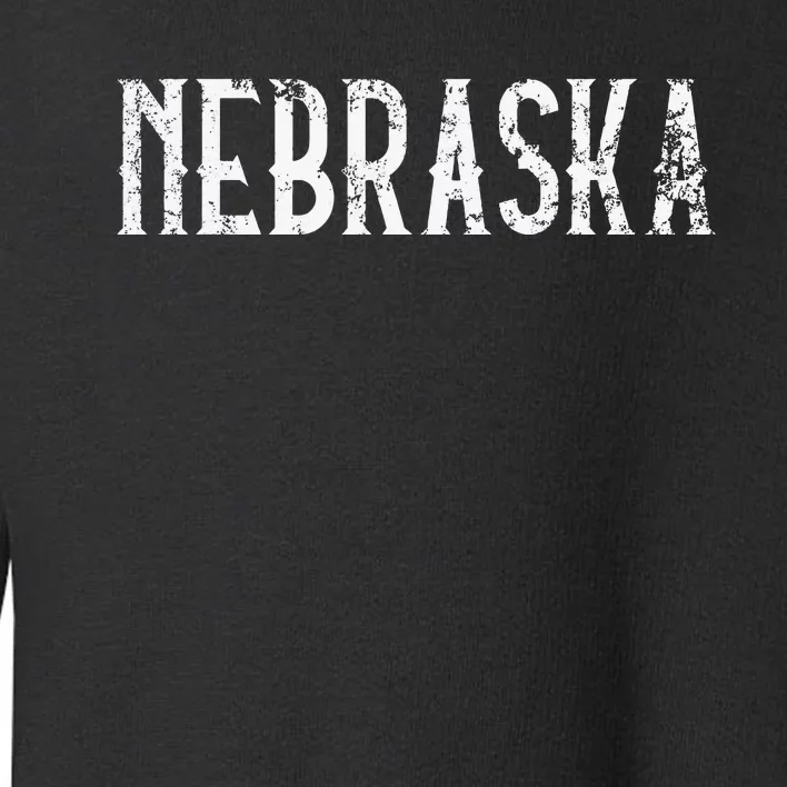 Nebraska Vintage White Script NE Apparel Toddler Sweatshirt